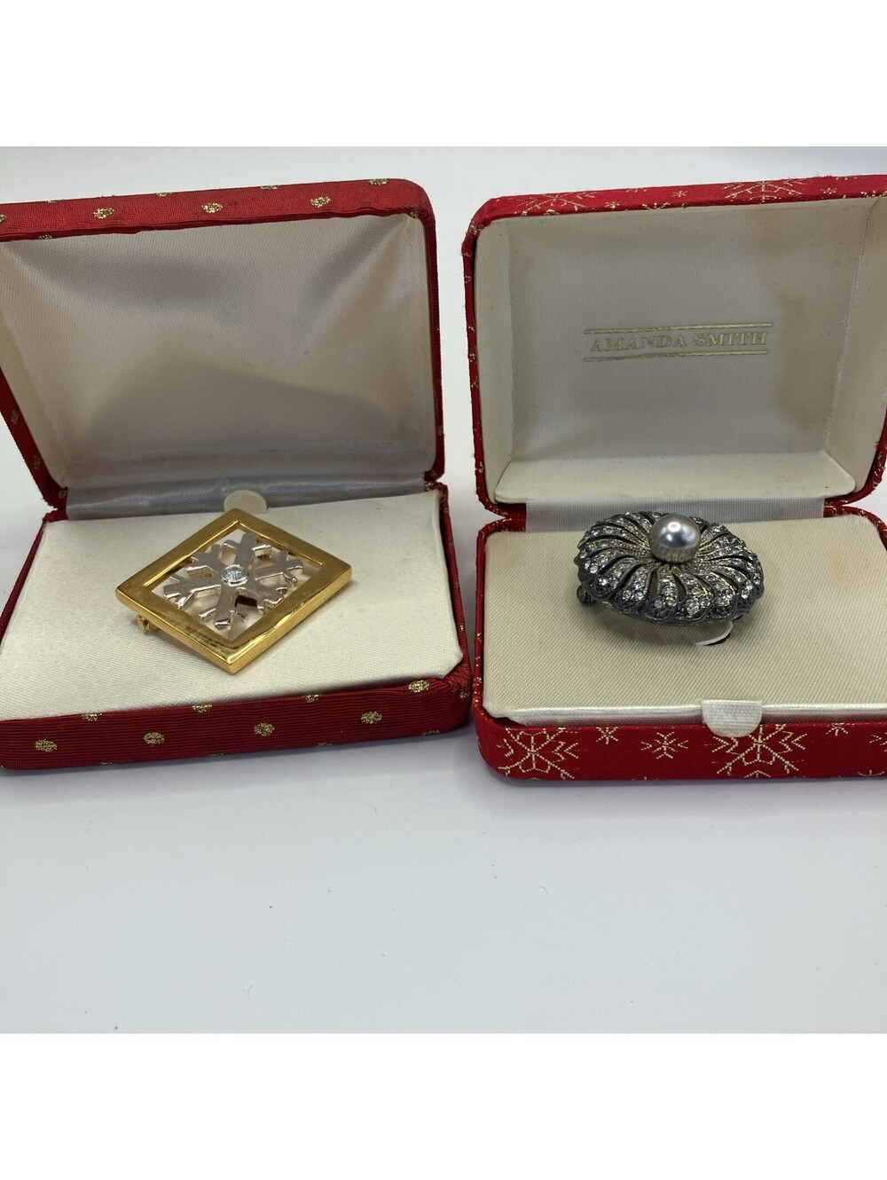 Amanda Smith Silver Round Brooch & An Unbranded Gold Tone Brooch